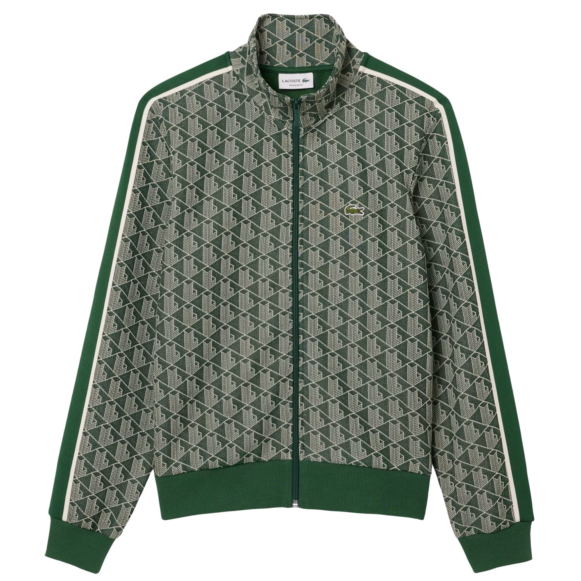 Paris Zip-Up Jacquard Track Jacket - Green