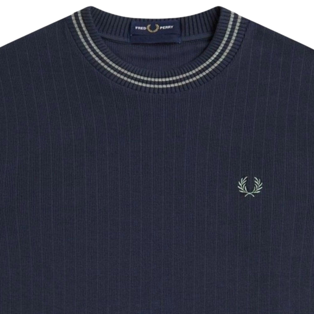 Fred Perry Ribbed Jersey T-Shirt - Navy