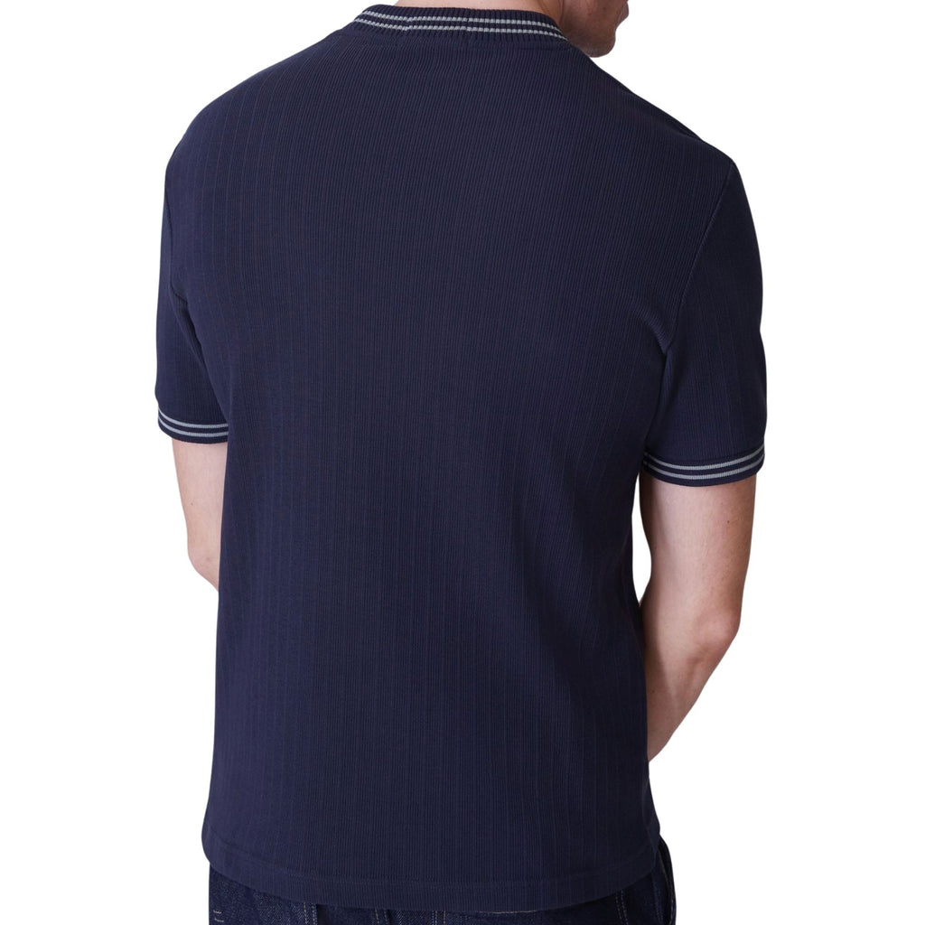 Fred Perry Ribbed Jersey T-Shirt - Navy
