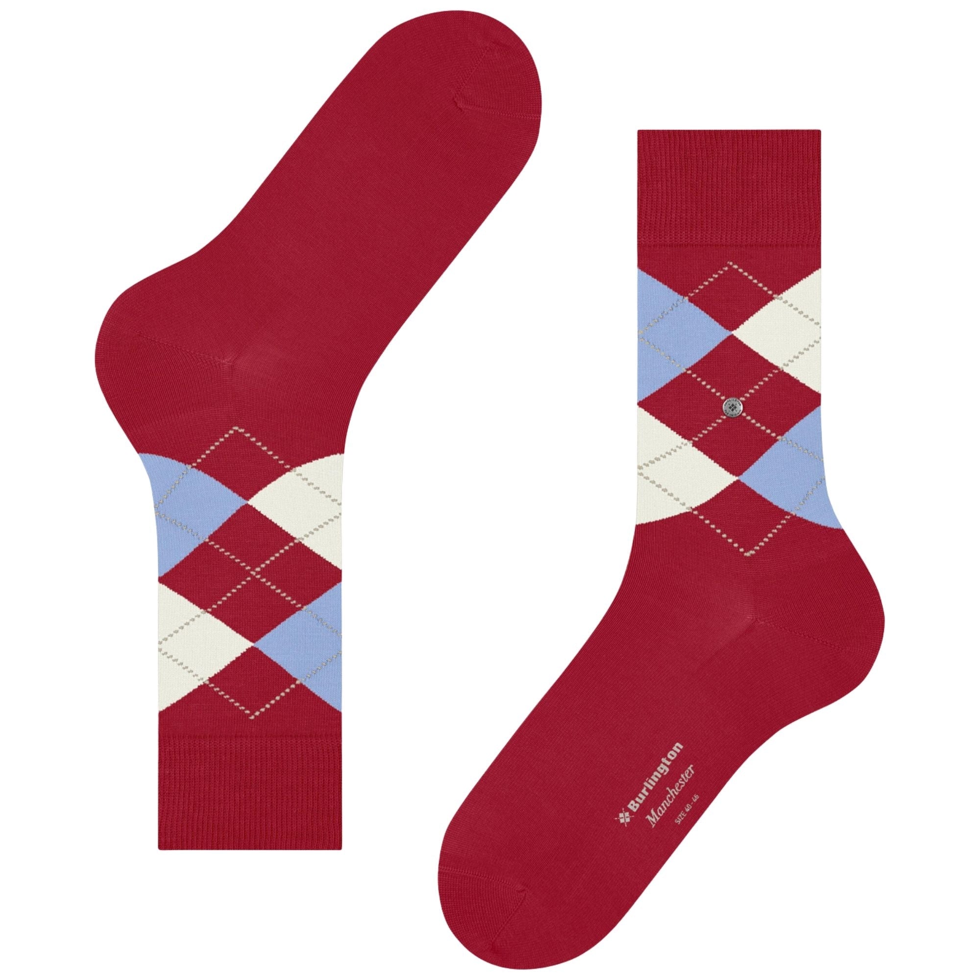Burlington Socks Manchester Socks - Red/Blue