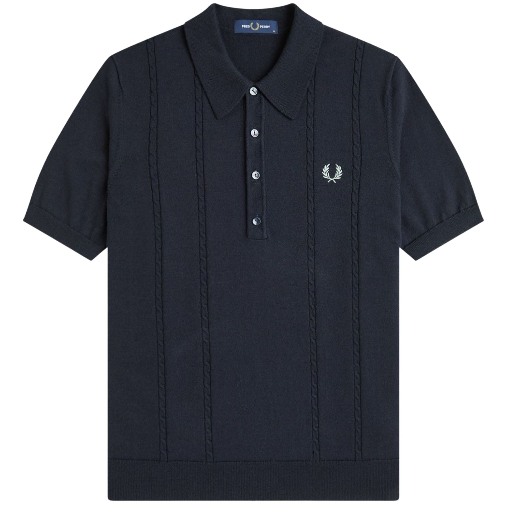 Cable Knitted Shirt - Navy