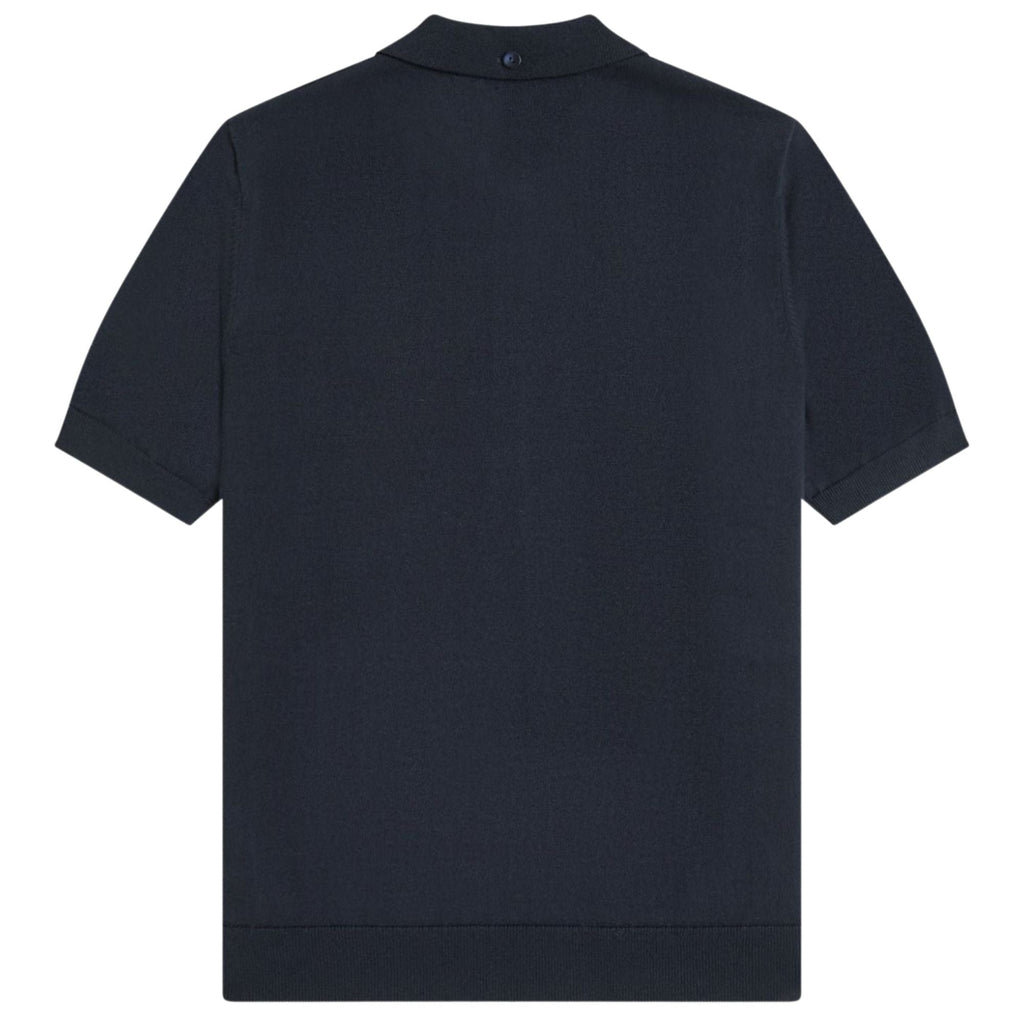 Fred Perry Cable Knitted Shirt - Navy