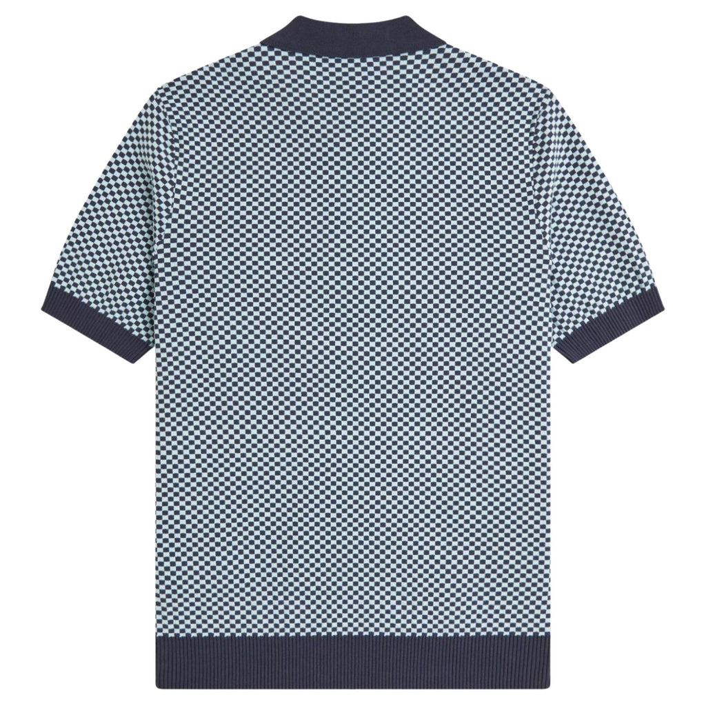 Chequerboard Knitted Shirt - Dark Airforce