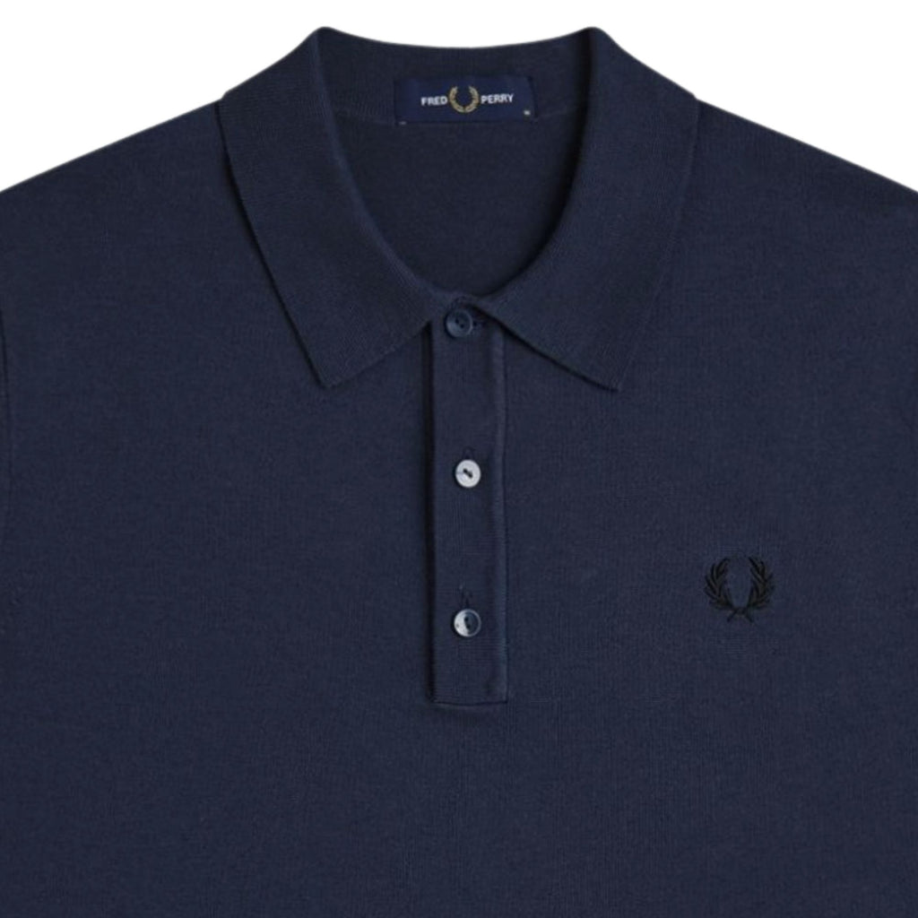 Fred Perry Knitted Shirt - Dark Airforce