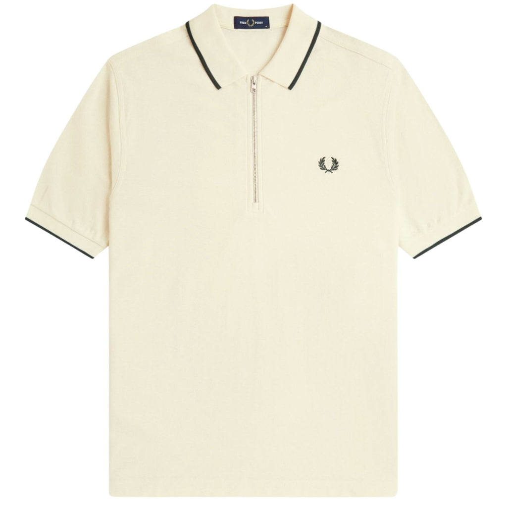 Fred Perry Crepe Pique Polo Shirt - Ecru