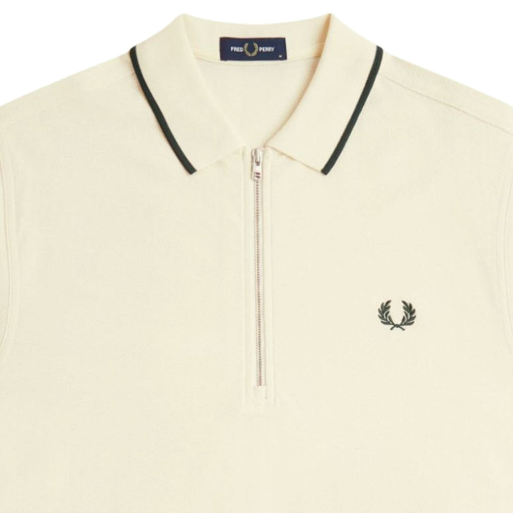 Fred Perry Crepe Pique Polo Shirt - Ecru