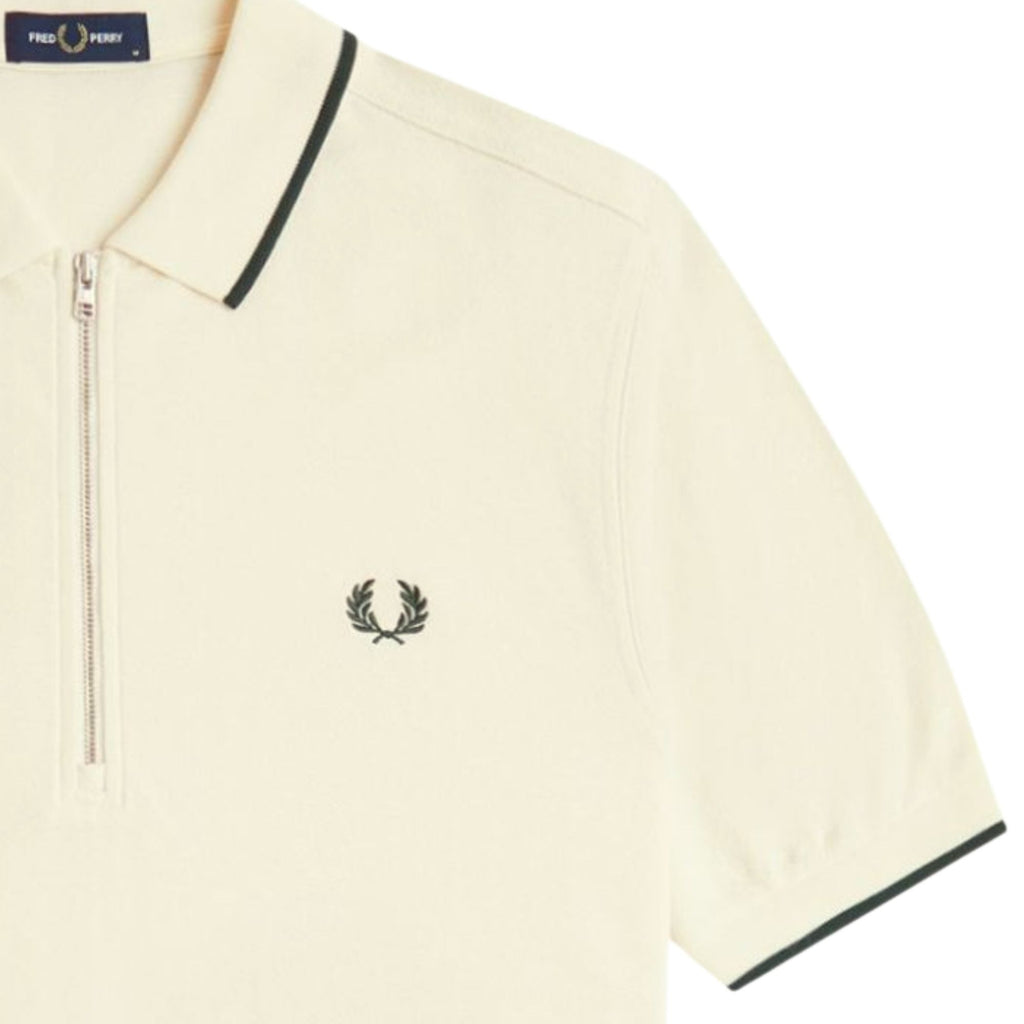 Fred Perry Crepe Pique Polo Shirt - Ecru