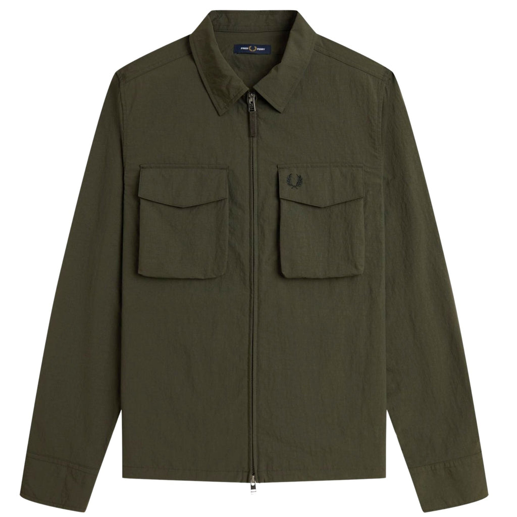 Fred Perry Ripstop Pocket Overshirt - Hunting Green
