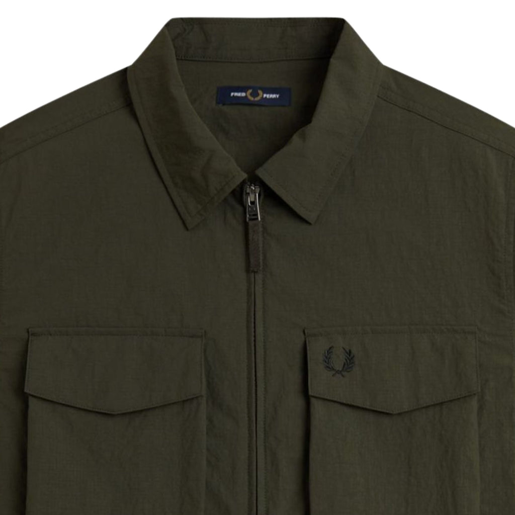 Fred Perry Ripstop Pocket Overshirt - Hunting Green
