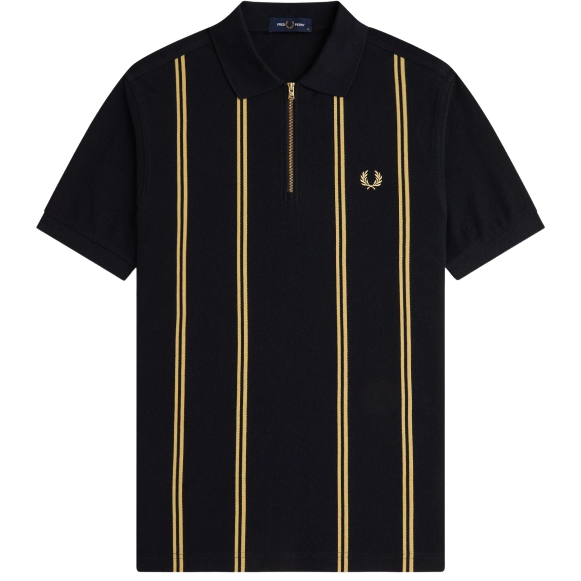 Vertical Stripe Polo Shirt - Black/Champ