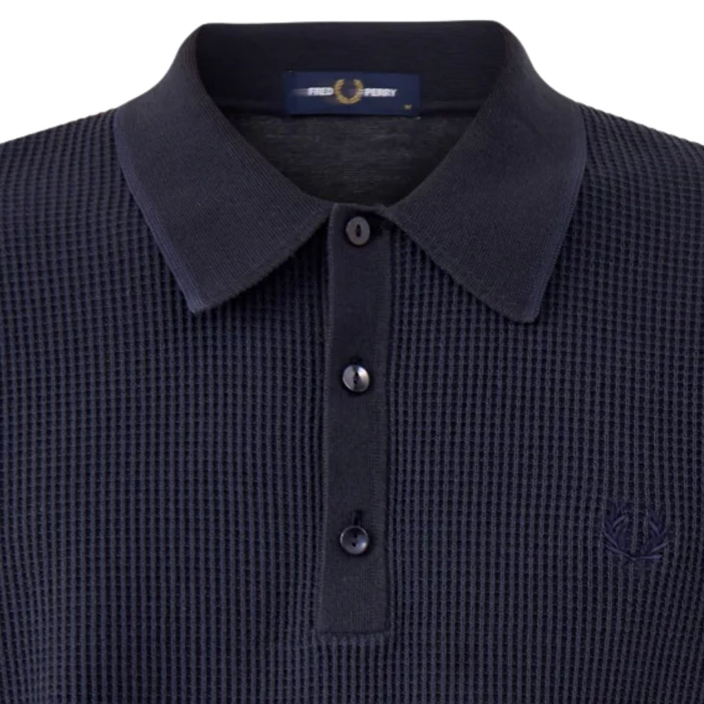 Fred Perry Tonic Waffle Knitted Shirt - Navy