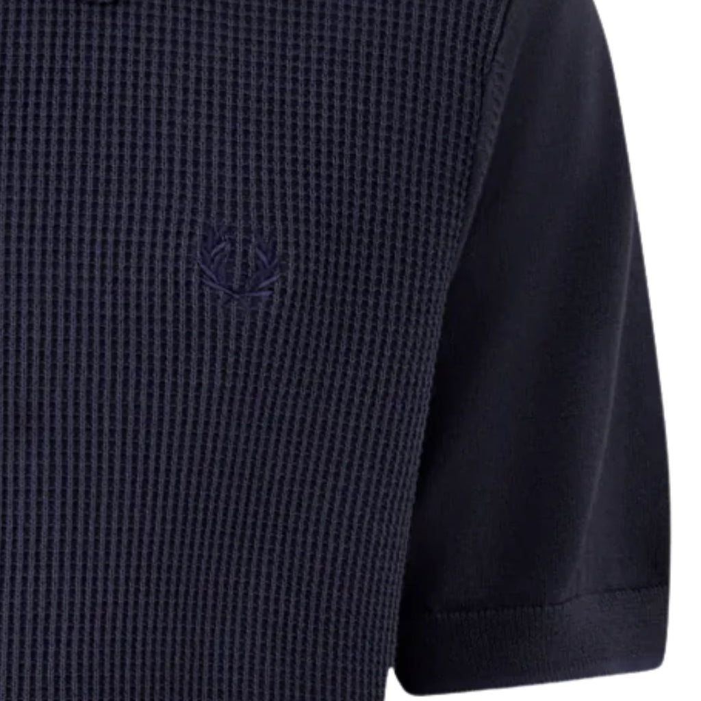 Fred Perry Tonic Waffle Knitted Shirt - Navy