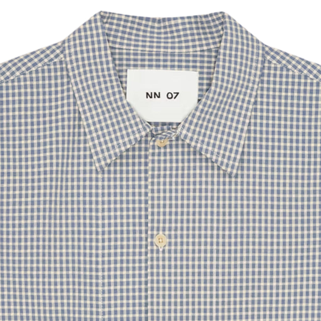 NN07 Reed Seersucker Overshirt - Stone Blue