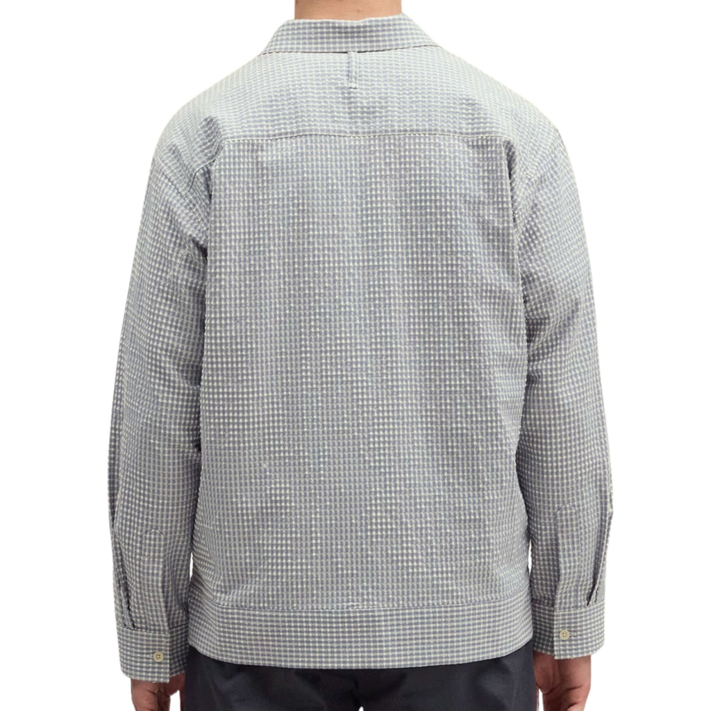 NN07 Reed Seersucker Overshirt - Stone Blue