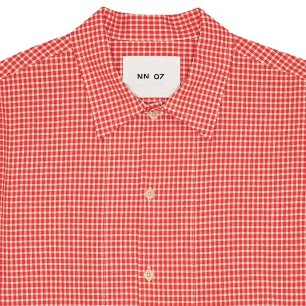 NN07 Reed Seersucker Overshirt - Chili Glow