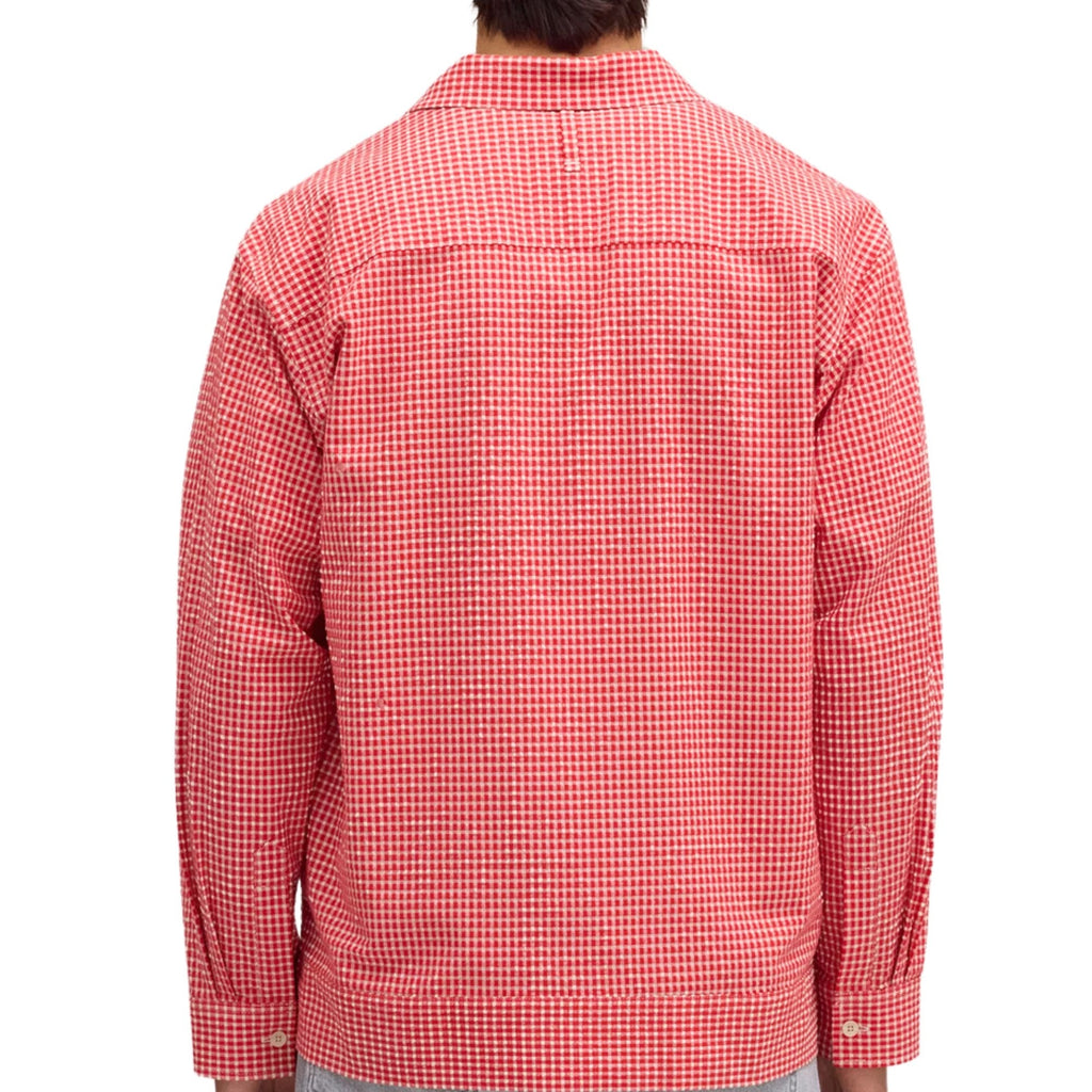 NN07 Reed Seersucker Overshirt - Chili Glow