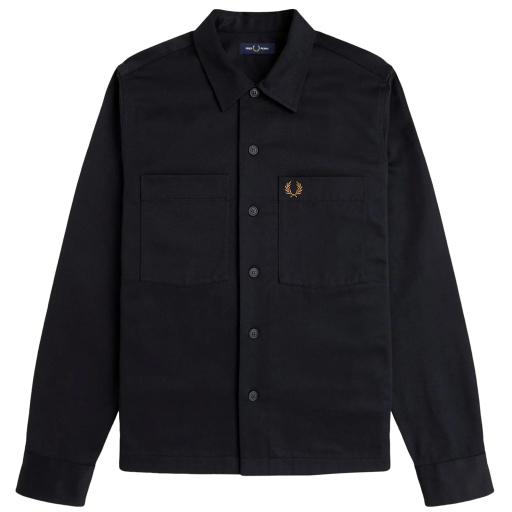 Fred Perry Twill Overshirt - Black
