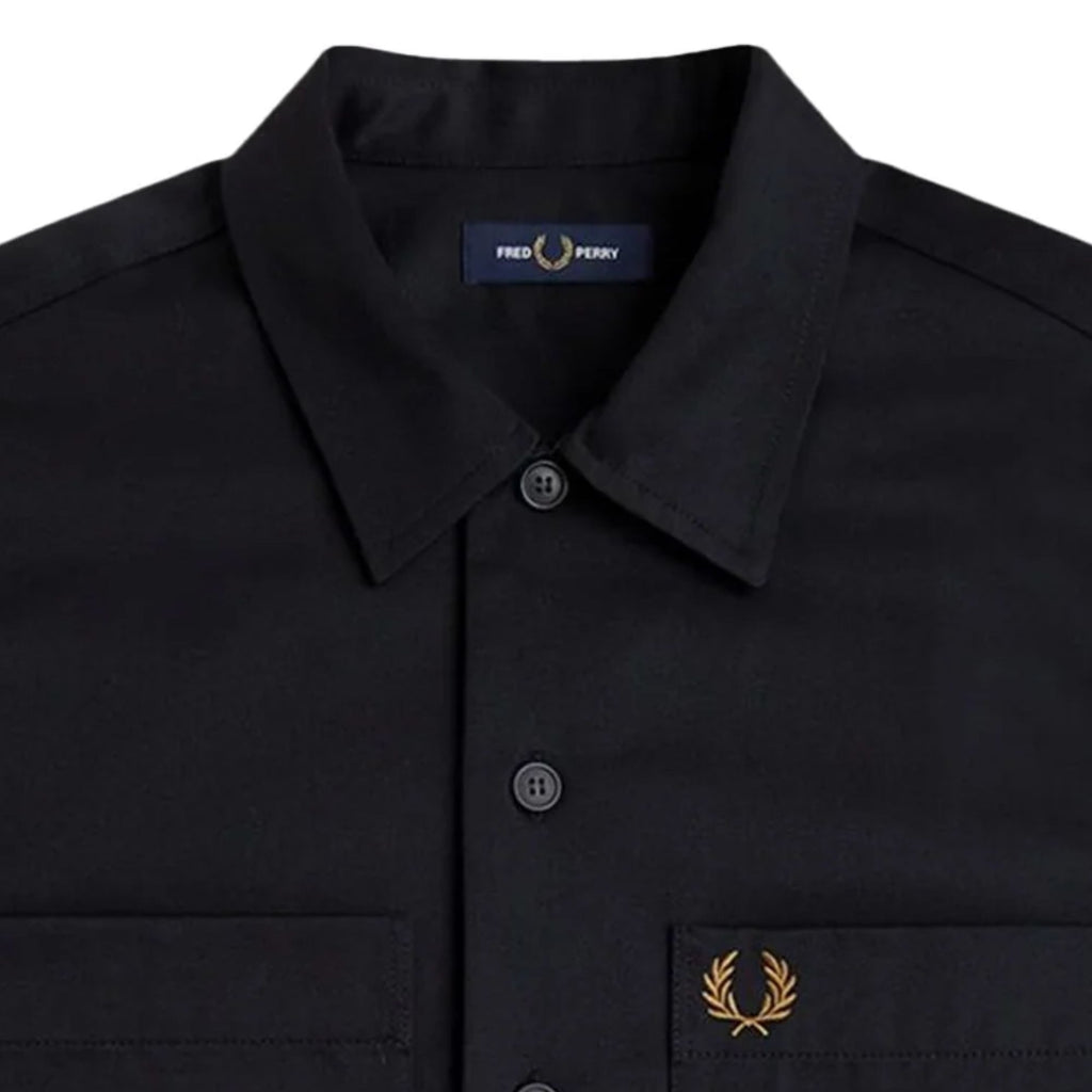 Fred Perry Twill Overshirt - Black