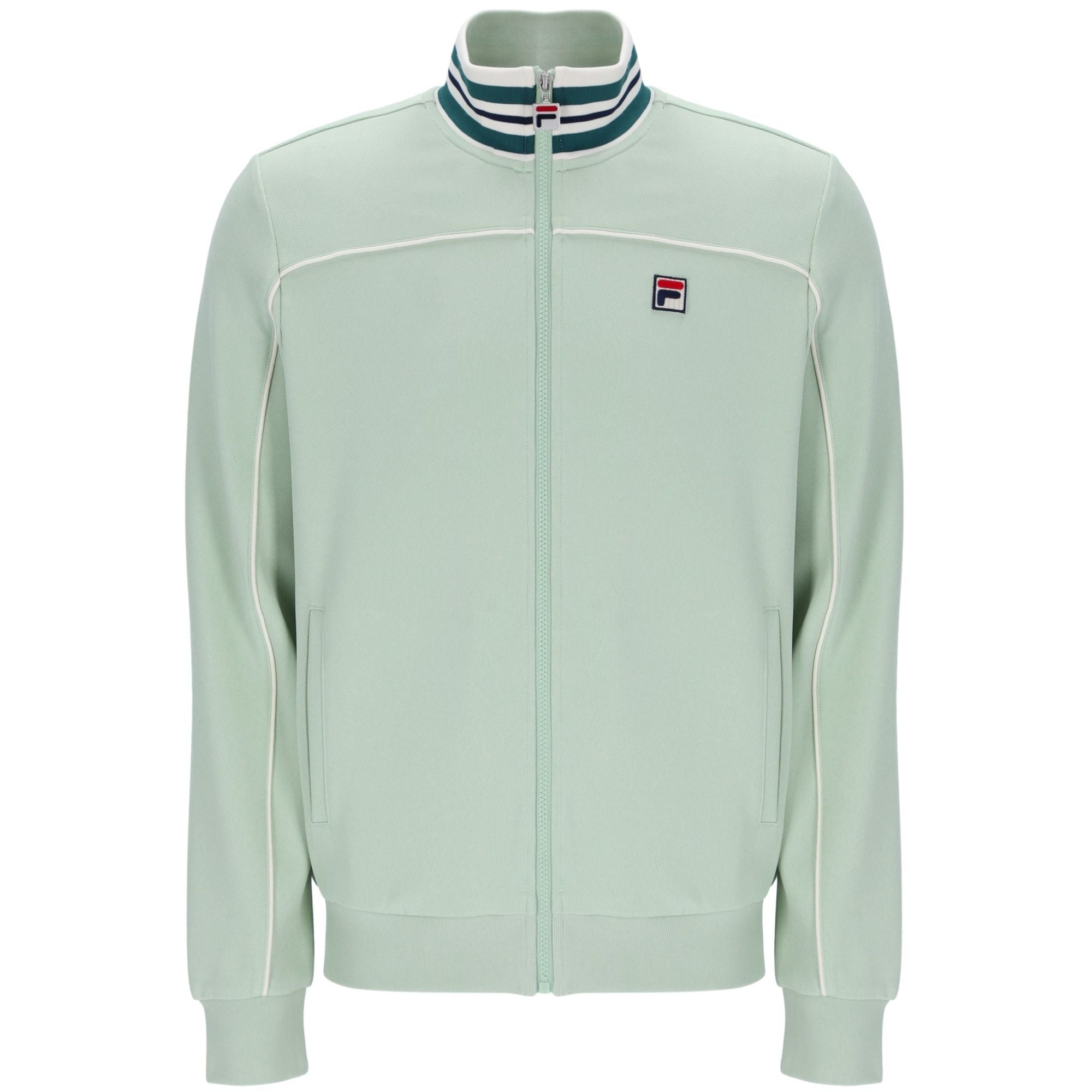 Federico Tipped Neck Track Jacket - Surf Spray