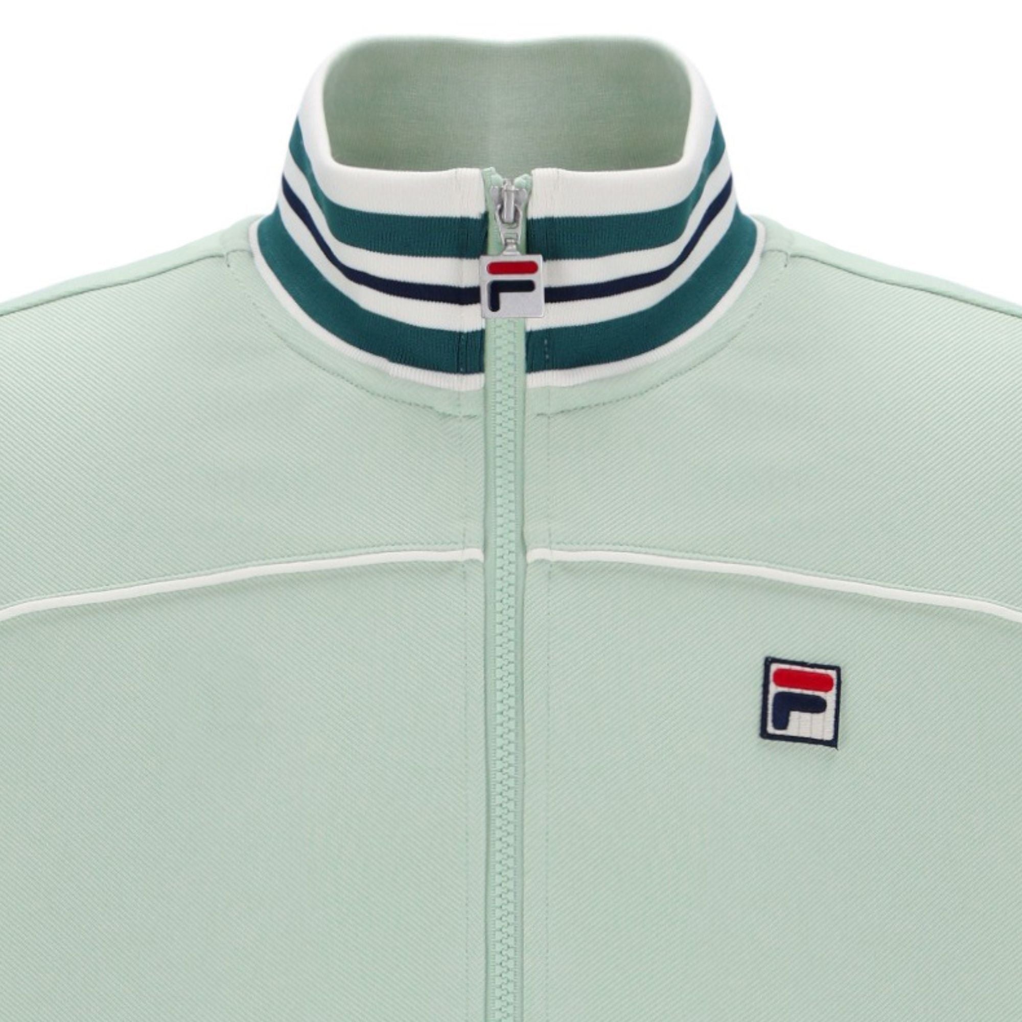 Fila Vintage Federico Tipped Neck Track Jacket - Surf Spray