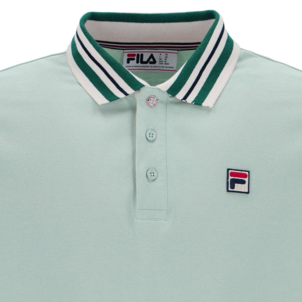 Fila Vintage Achille Heritage Tape Polo - Surf Spray