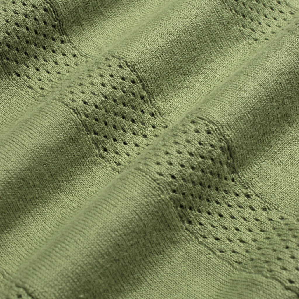 Far Afield Clifford Open-Knit Polo - Perf Green