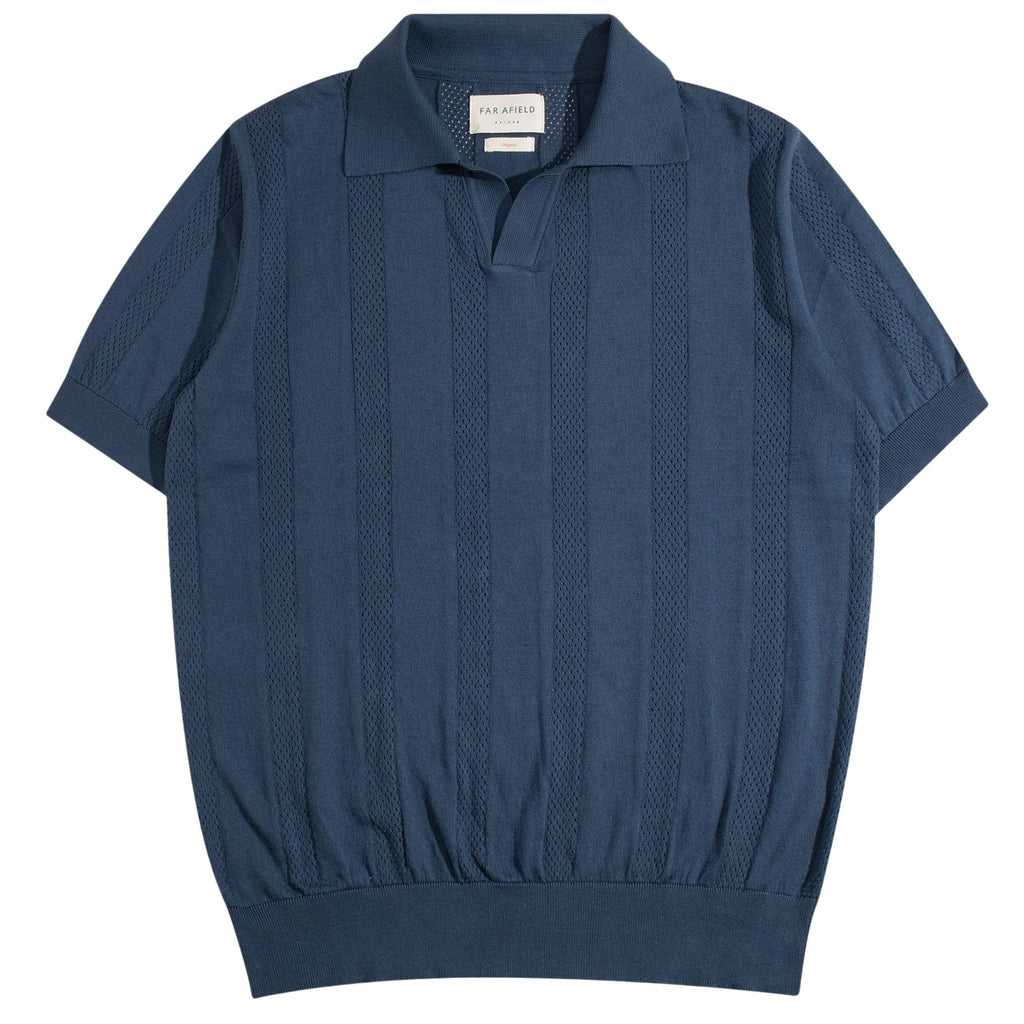 Clifford Open-Knit Polo - Perf Blue