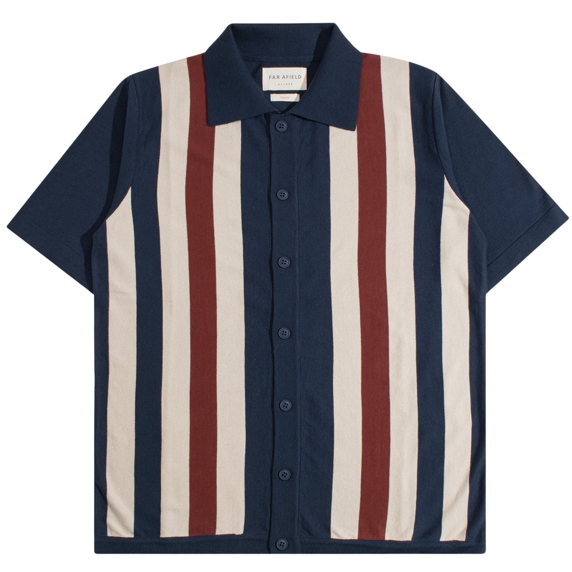 Velzy Simple Stripe Knit Shirt - Navy