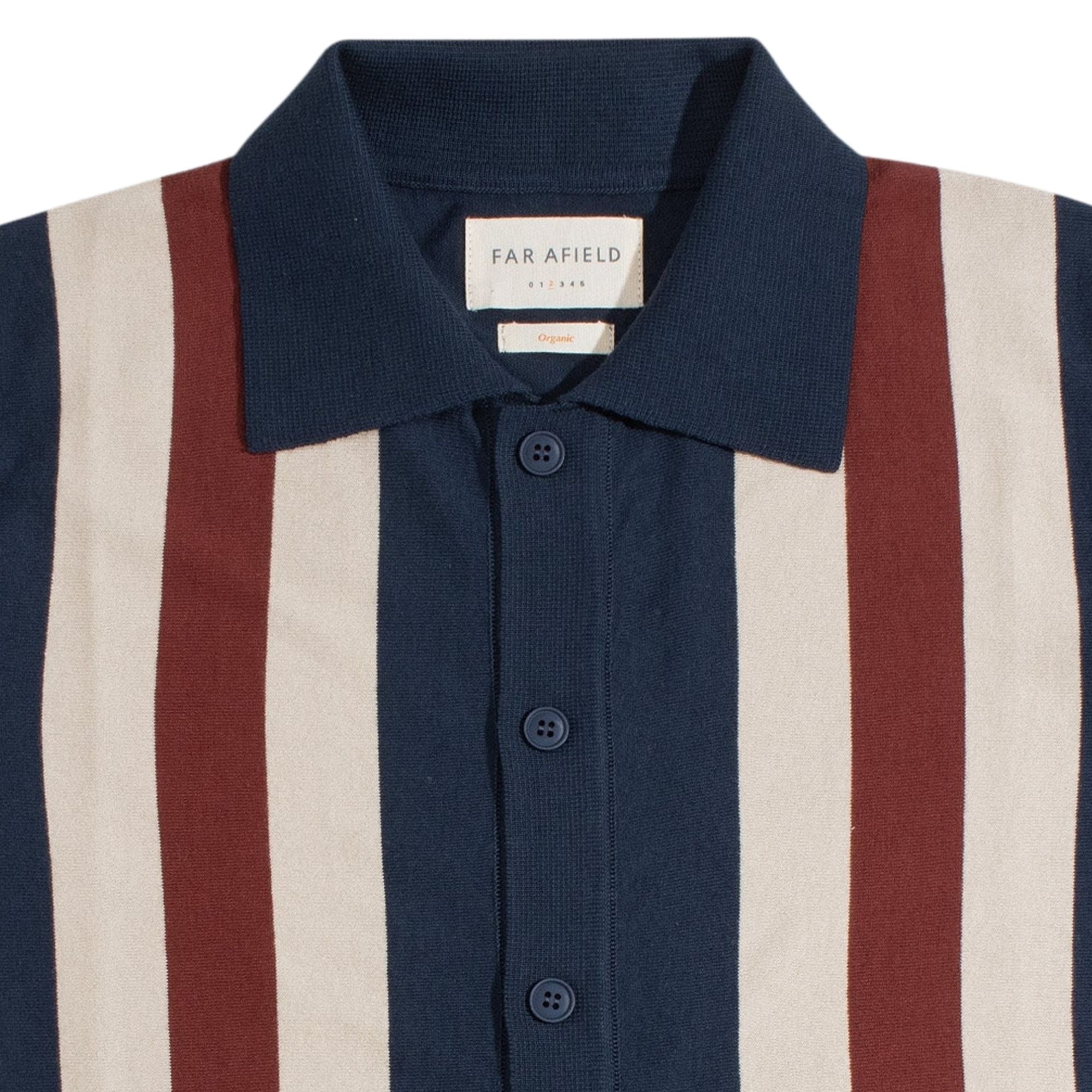 Velzy Simple Stripe Knit Shirt - Navy