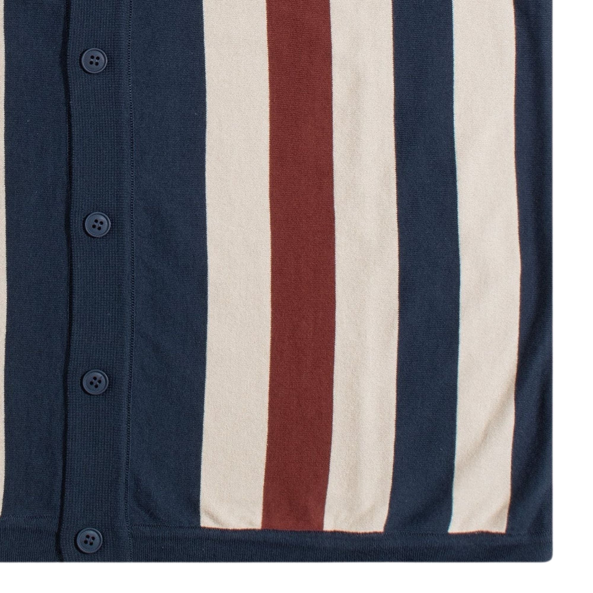 Velzy Simple Stripe Knit Shirt - Navy