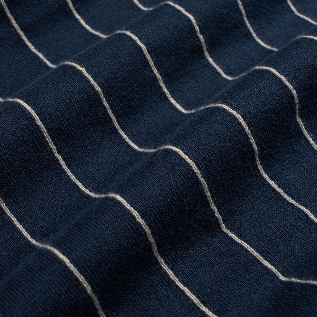 Far Afield Benny Knitted Polo - Navy/Sand