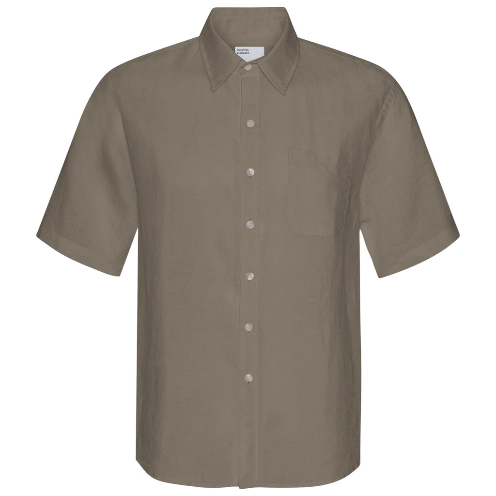 Colorful Standard Linen Short Sleeve Shirt - Dusty Olive