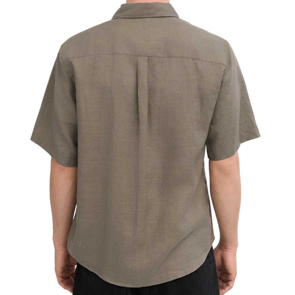 Colorful Standard Linen Short Sleeve Shirt - Dusty Olive
