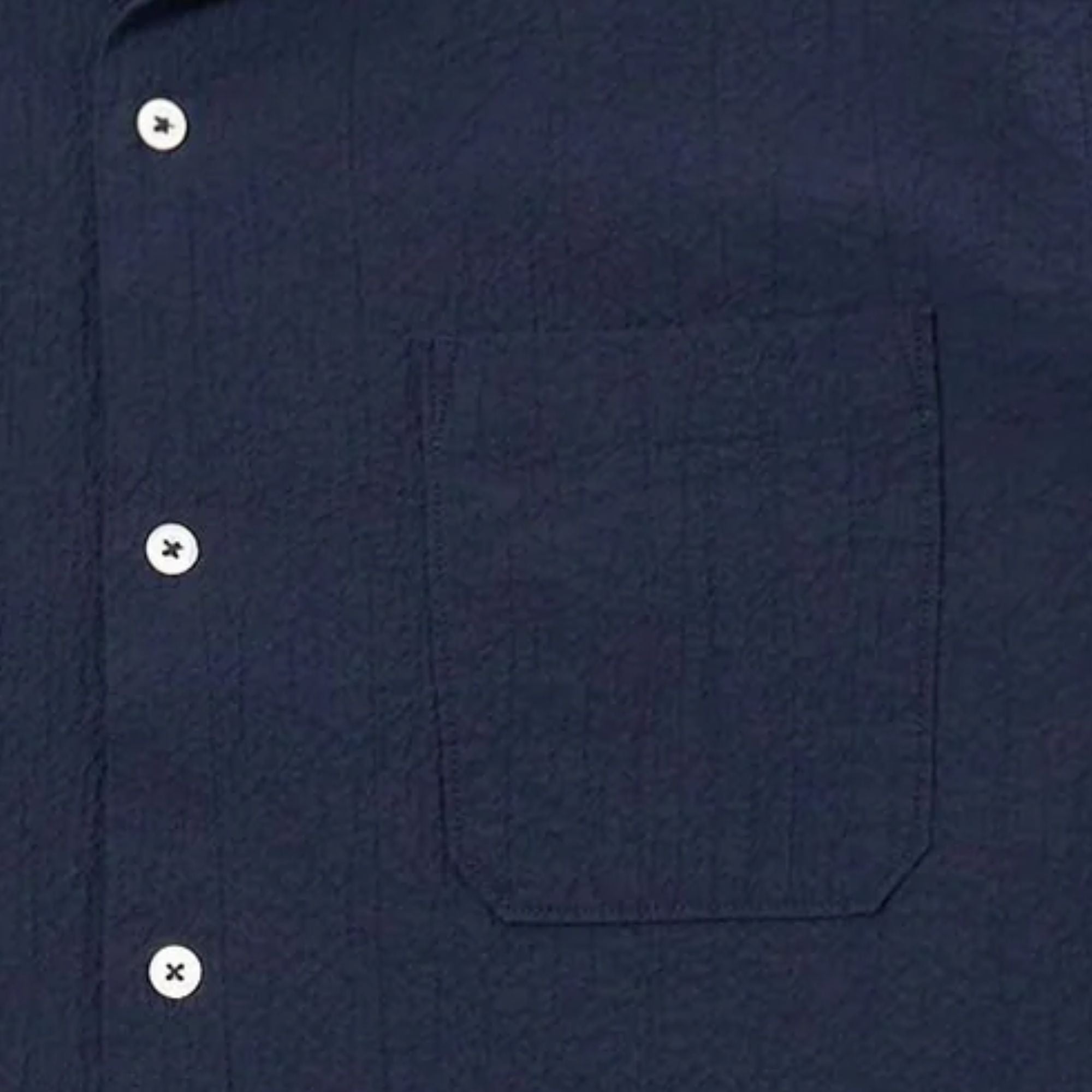 Universal Works Seersucker Road Shirt - Navy