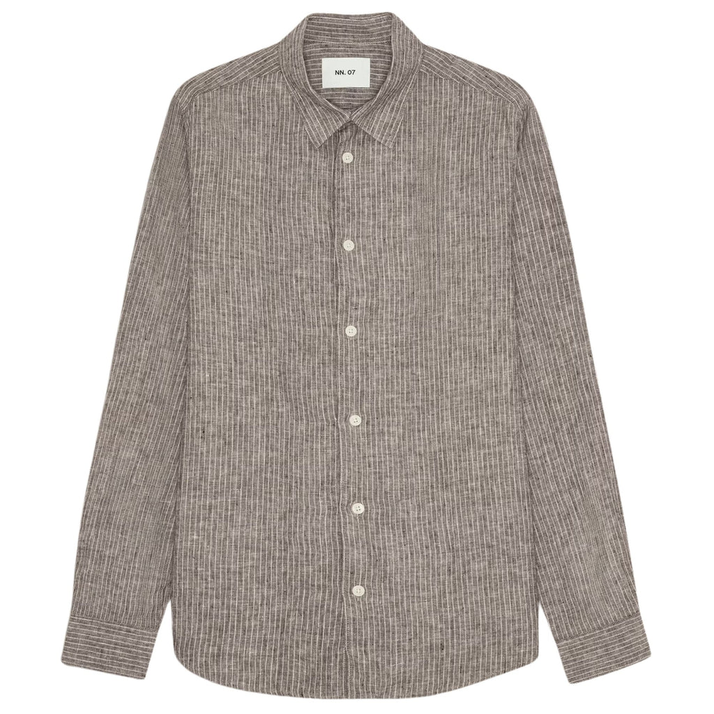 Enzo Classic Collar Linen Shirt - Clay