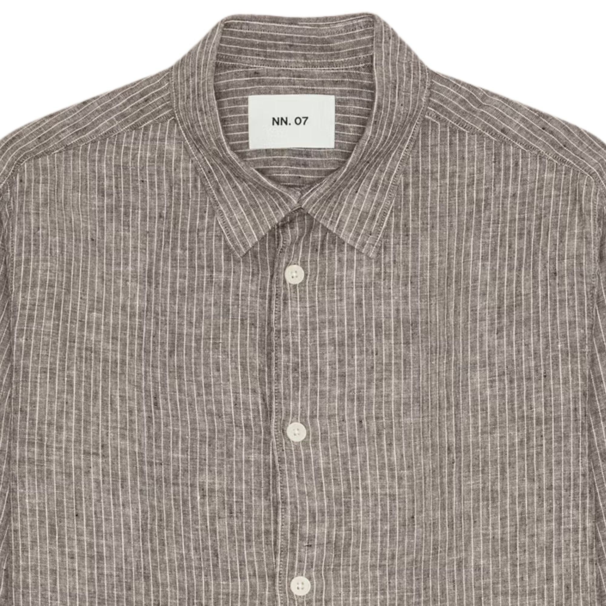 Enzo Classic Collar Linen Shirt - Clay