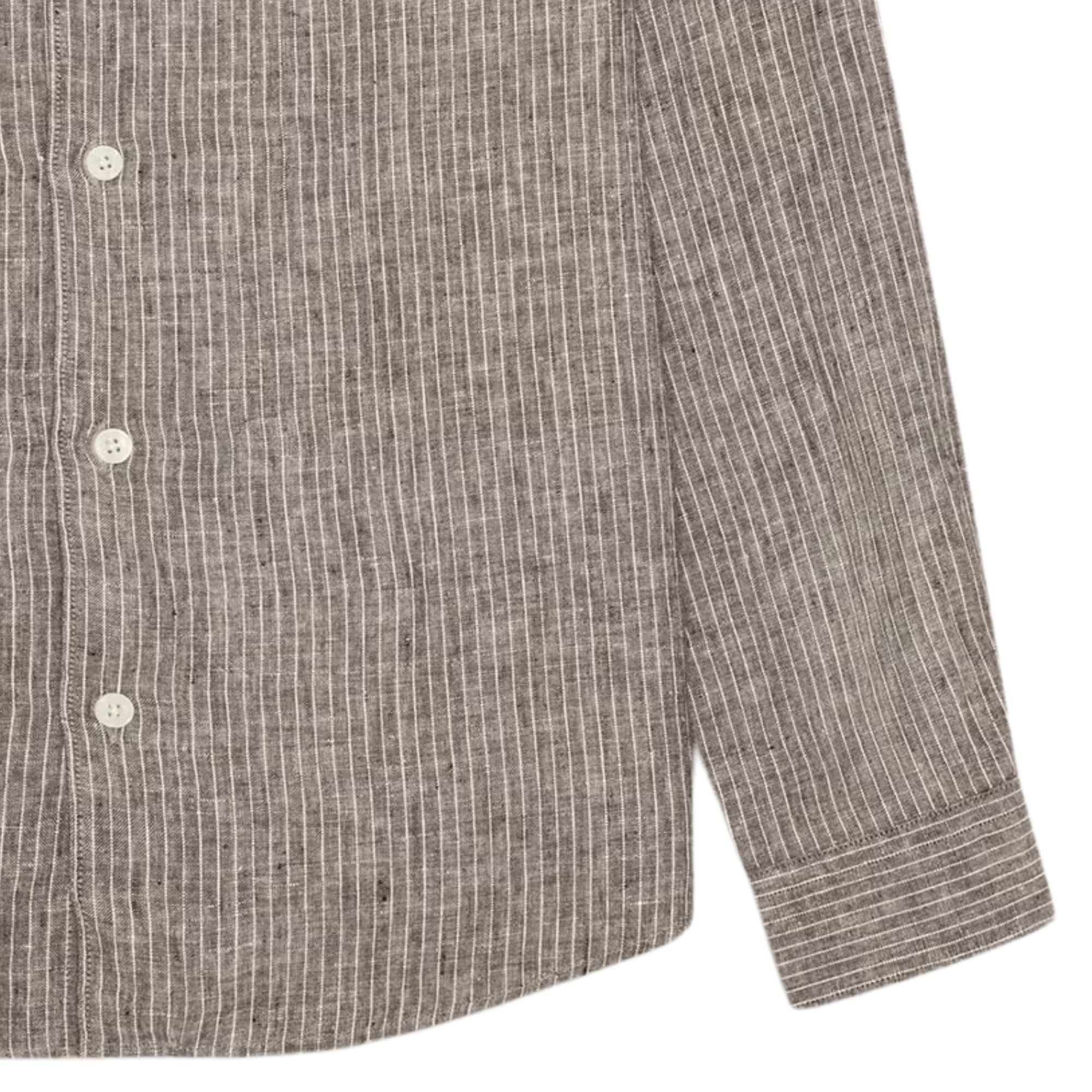 Enzo Classic Collar Linen Shirt - Clay