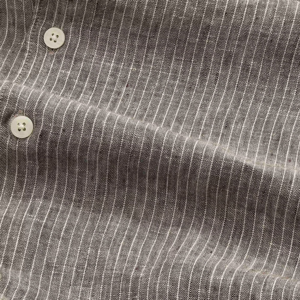 Enzo Classic Collar Linen Shirt - Clay