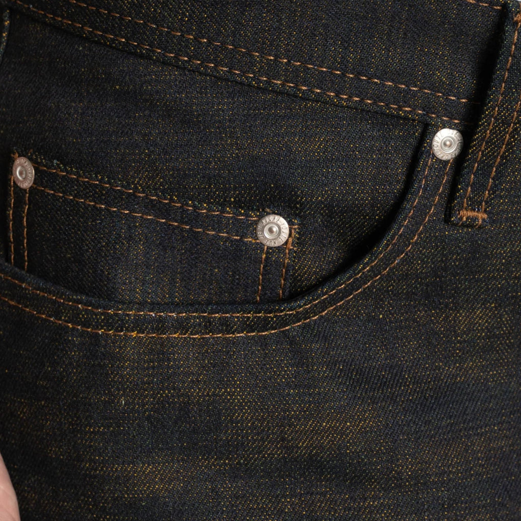 Naked and Famous Denim Weird Guy Citrus Kasuri Selvedge - Indigo
