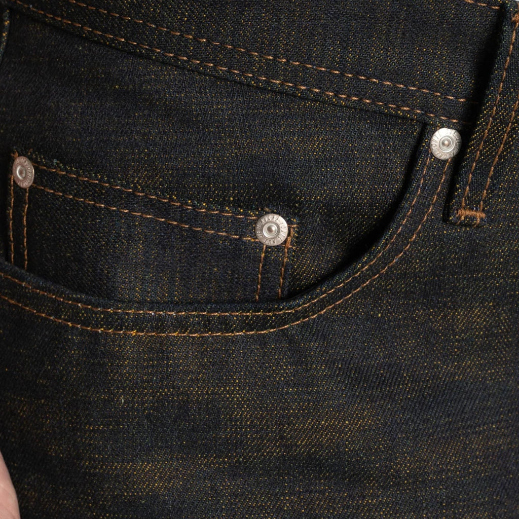 Naked and Famous Denim Weird Guy Citrus Kasuri Selvedge - Indigo
