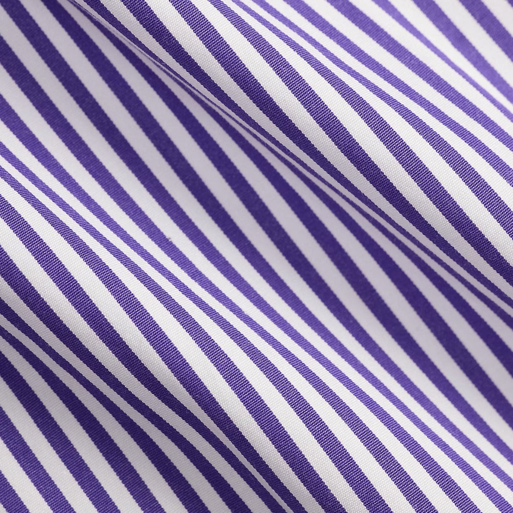 Polo Ralph Lauren Custom Fit Striped Poplin Shirt - Purple