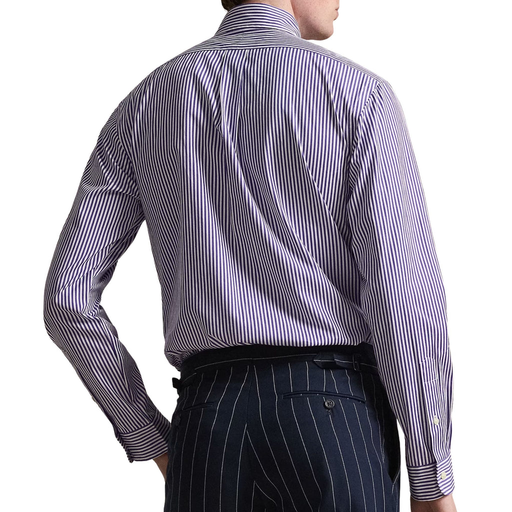 Polo Ralph Lauren Custom Fit Striped Poplin Shirt - Purple
