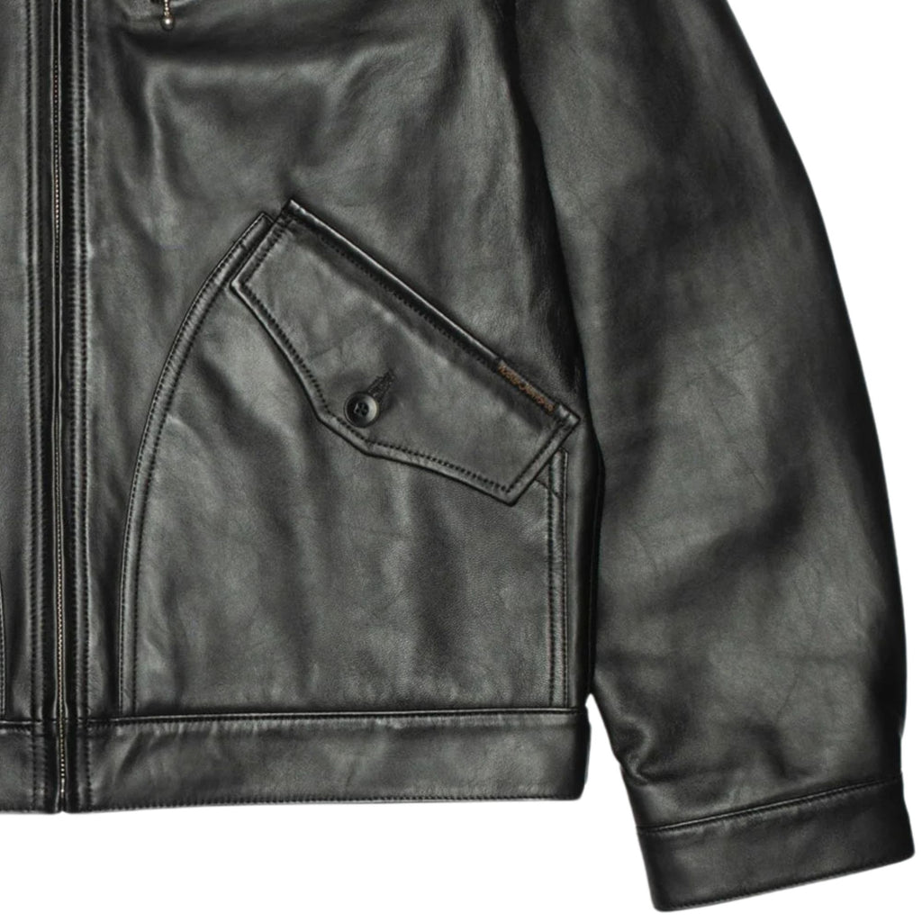 Nudie Jeans Blake Zip Leather Jacket - Black