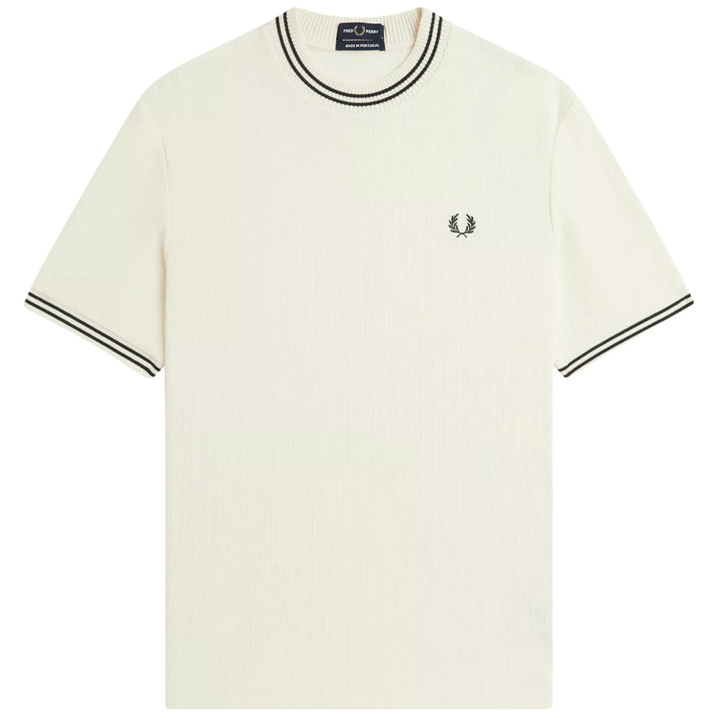 Fred Perry Ribbed Jersey T-Shirt - Ecru