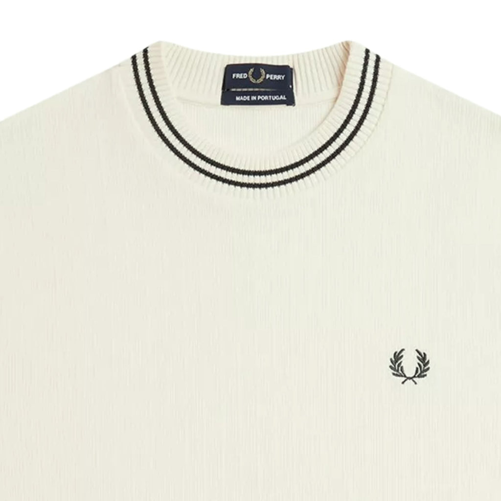 Fred Perry Ribbed Jersey T-Shirt - Ecru