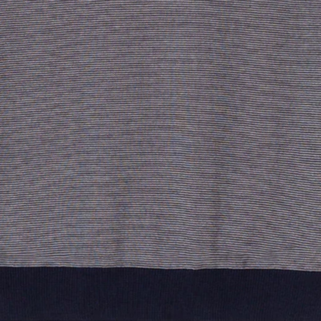 Microstripe Short Sleeve Polo - Navy/Ecru