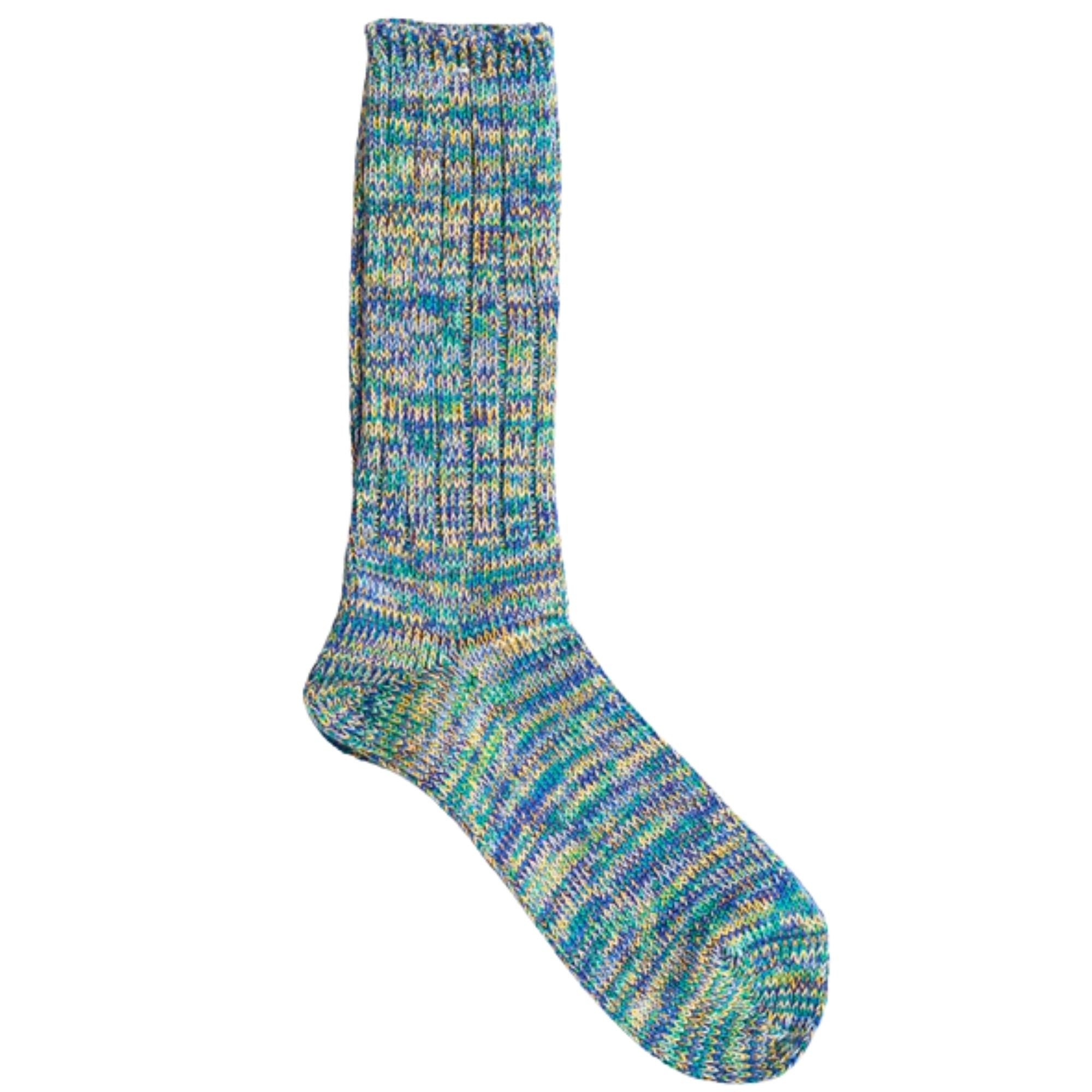 5 Colour Mix Crew Socks - Green