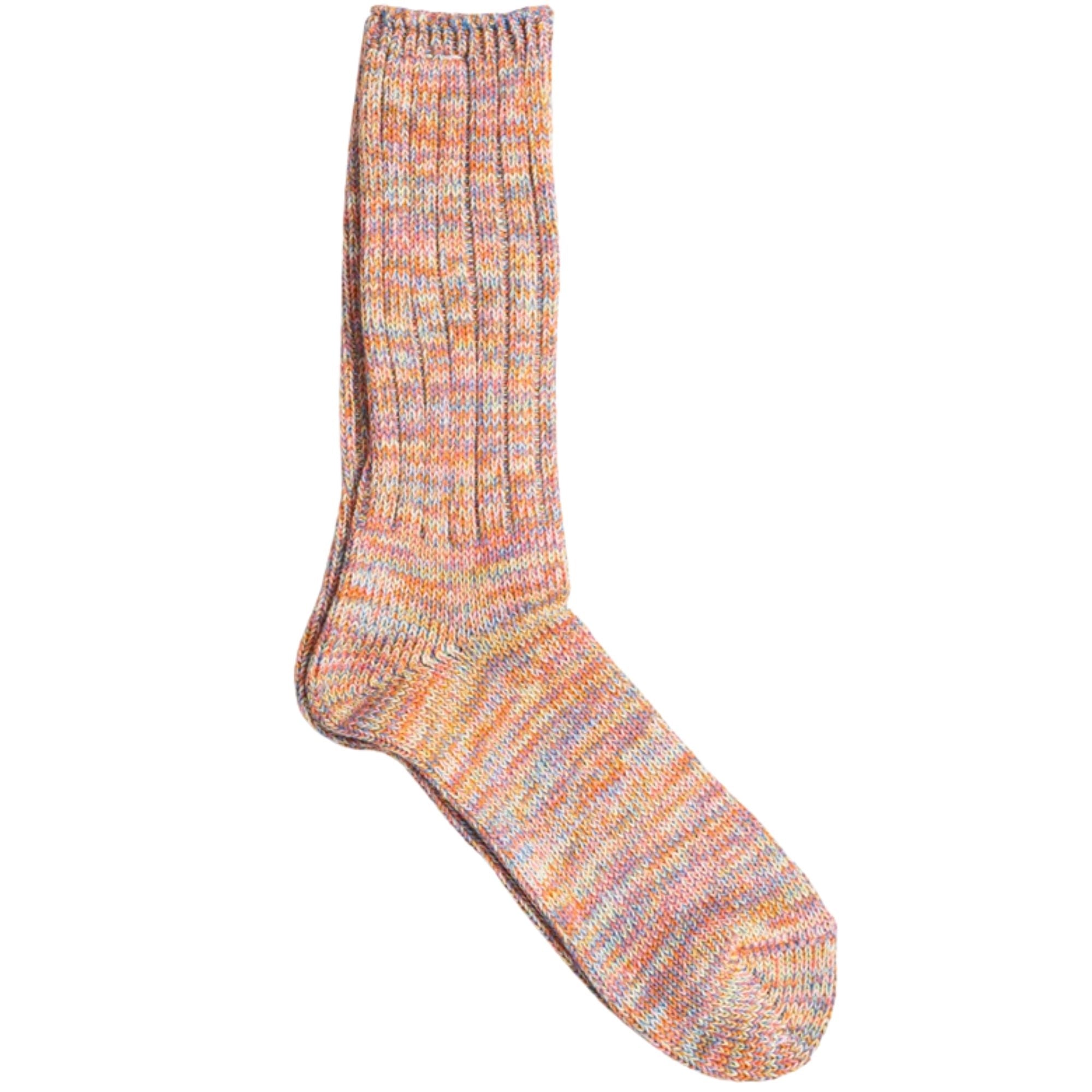 5 Colour Mix Crew Socks - Orange