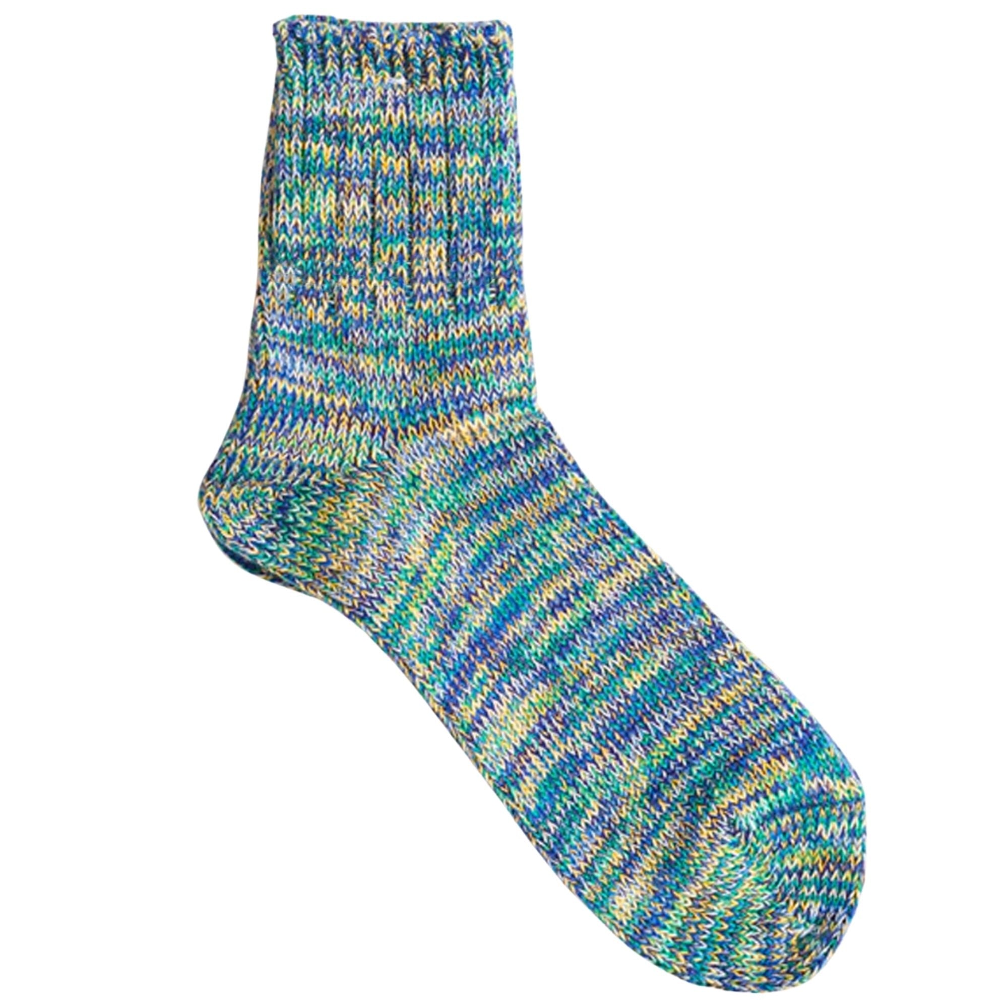 5 Colour Mix Slub Socks - Multi