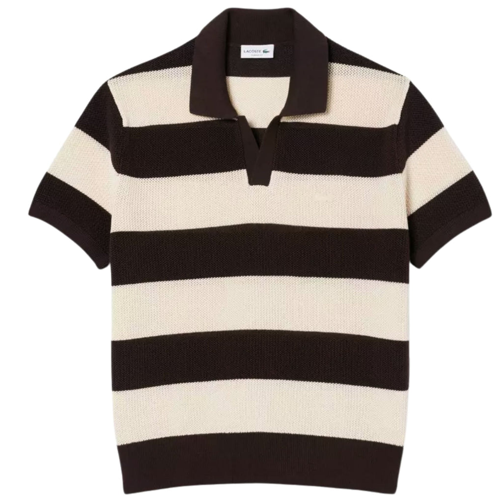Knit Stripe Polo - Beige